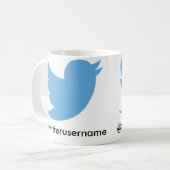 Mug Suivez-moi sur le gazouillement (l'username (Devant gauche)