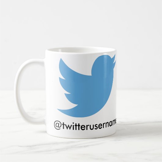 Mug Suivez-moi sur le gazouillement (l'username (Gauche)