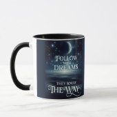 Mug Suivez vos rêves avec la Lune et les étoiles de la (Gauche)