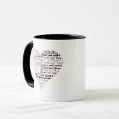 Mug Suivez votre coeur noir et blanc (Devant gauche)