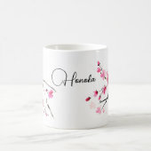 Mug sumi-e art de la fleur de Sakura rose (Centre)