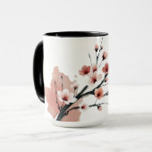Mug Sumi-e de fleurs de cerisier (Devant gauche)