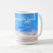 Mug Summer Beach Bleu Blanc cadeau de retraite (Devant droit)