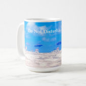 Mug Summer Beach Bleu Blanc cadeau de retraite (Devant gauche)