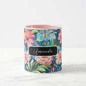 Mug Summer Flowers Tropical Pretty Floral Pattern (Centre)