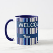 Mug Summer Navy Blue Boat Collection de rayures tendan (Gauche)