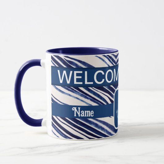 Mug Summer Navy Blue Boat Populaire Stripes Collection (Gauche)