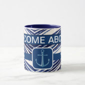 Mug Summer Navy Blue Boat Populaire Stripes Collection (Centre)