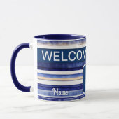 Mug Summer Navy Blue Modern Boot Stripes Collection (Gauche)