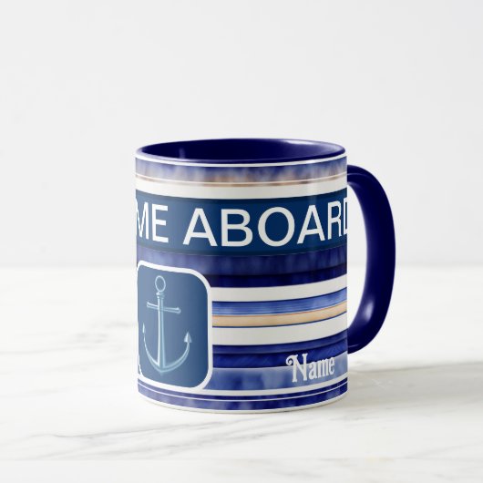 Mug Summer Navy Blue Modern Boot Stripes Collection (Devant droit)