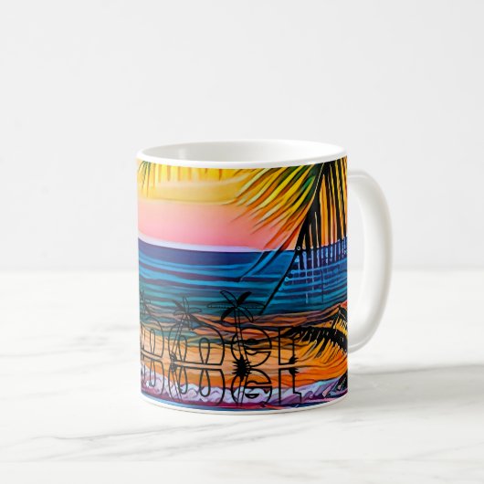 MUG SUMMER SUNSET. (Devant droit)
