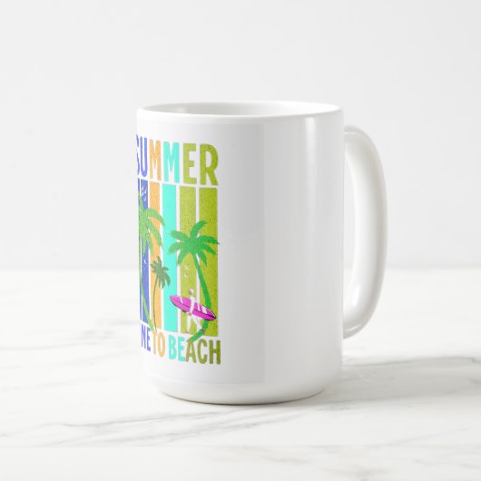 Mug Summer Time to Beach – Retro Surf Vibes Graphic (Devant droit)