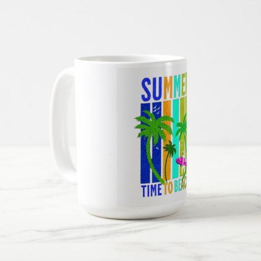 Mug Summer Time to Beach – Retro Surf Vibes Graphic (Devant gauche)
