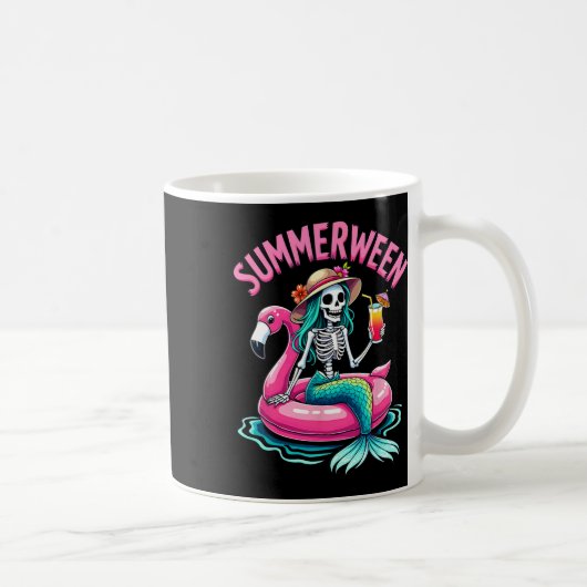Mug Summerween Mermaid Skeleton Beach Flamant rose Hal (Droite)