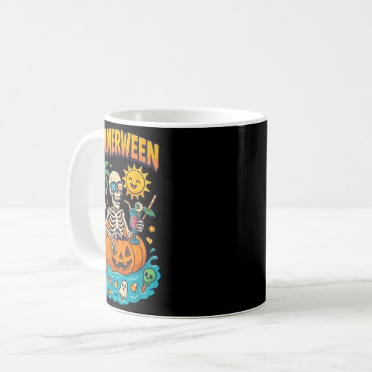 Mug Summerween Skeleton Vibes Chillin Dans Un Flo Citr (Devant gauche)