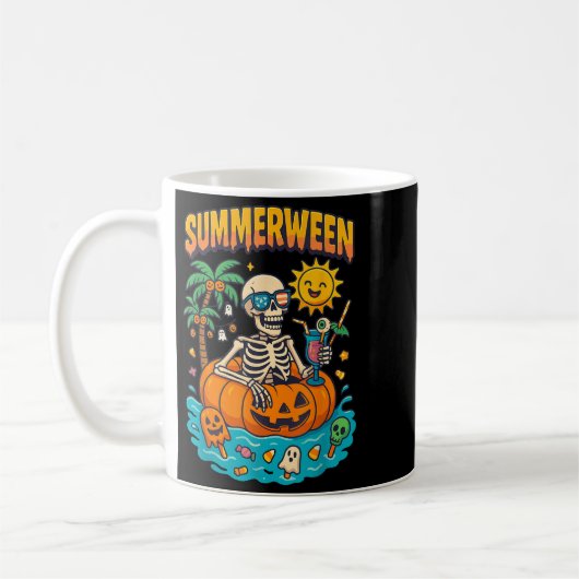 Mug Summerween Skeleton Vibes Chillin Dans Un Flo Citr (Gauche)