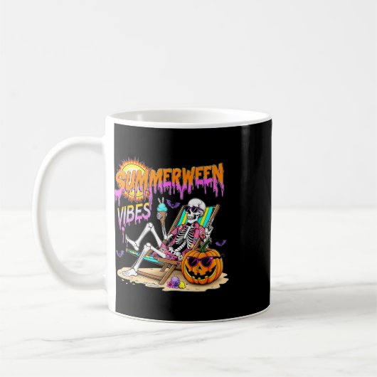 Mug Summerween Vibes Skeleton Citrouille Vacances Éffr (Gauche)