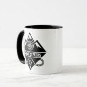 Mug Summit Seekers Mountain Climbing Badge Design (Devant gauche)