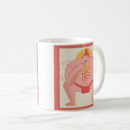 Mug Sumo manger Ramen (Devant droit)