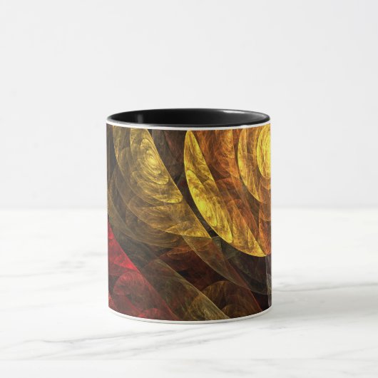 Mug Sun Flower Floral Moderne Art Motif Abstrait (Centre)