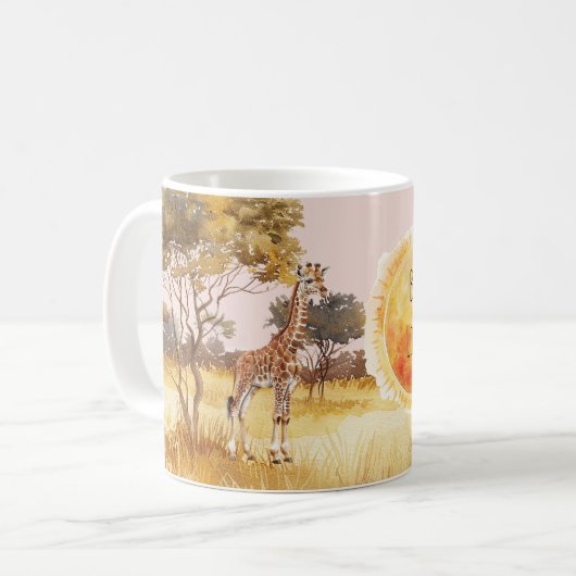 Mug Sun Giraffe Zebra Safari Be A Light (Devant gauche)