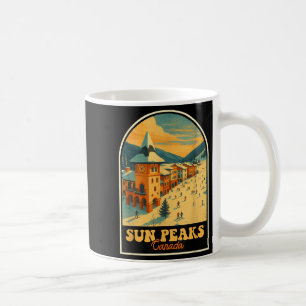 Mug Sun Peaks Canada Design Vintage Village de ski rét