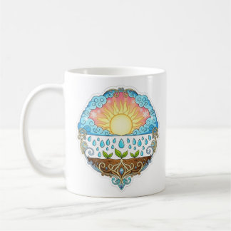 Mug Sun Rain Growth Nature Symbol Illustration design 