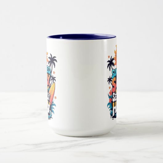 Mug Sunburned Salty and Happy – Retro Beach Vibes (Centre)