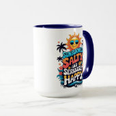 Mug Sunburned Salty and Happy – Retro Beach Vibes (Devant droit)