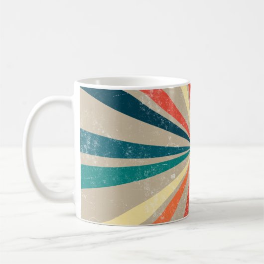 Mug Sunburst Arc-en-ciel rétro coloré (Gauche)