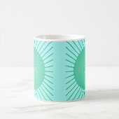 Mug Sunburst géométrique moderne - Aqua et Seafoam Gre (Centre)