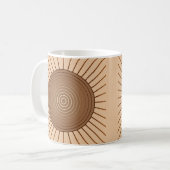 Mug Sunburst géométrique moderne - Brown et Tan (Devant gauche)