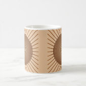 Mug Sunburst géométrique moderne - Brown et Tan (Centre)