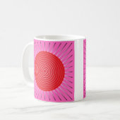 Mug Sunburst géométrique moderne - Fuchsia et rouge (Devant gauche)