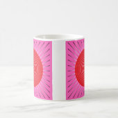 Mug Sunburst géométrique moderne - Fuchsia et rouge (Centre)