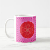 Mug Sunburst géométrique moderne - Fuchsia et rouge (Gauche)