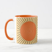 Mug Sunburst géométrique moderne - Mandarin Orange (Gauche)