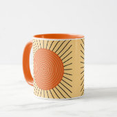Mug Sunburst géométrique moderne - Mandarin Orange (Devant gauche)