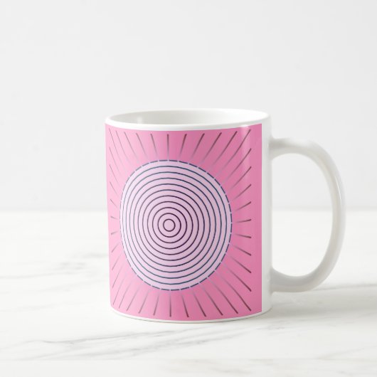 Mug Sunburst géométrique moderne - Nuances de rose (Droite)