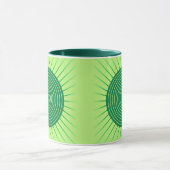 Mug Sunburst géométrique moderne - Vert émeraude et ch (Centre)