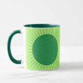 Mug Sunburst géométrique moderne - Vert émeraude et ch (Gauche)