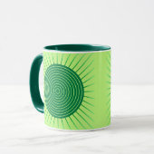 Mug Sunburst géométrique moderne - Vert émeraude et ch (Devant gauche)