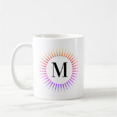 Mug Sunburst Rainbow Tie Dye Initial (Gauche)