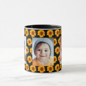Mug Sunfleurs jaune photo enfants noir (Centre)