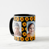 Mug Sunfleurs jaune photo enfants noir (Devant gauche)