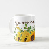 Mug Sunflower avec toi est ma citation Sunshine (Devant gauche)