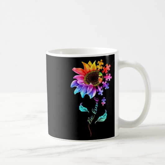 Mug Sunflower Be Kind Puzzle Piece Sensibilisation sur (Droite)