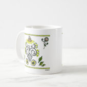 Mug Sunflower Folk Motif par Alexandra Cook (Devant gauche)