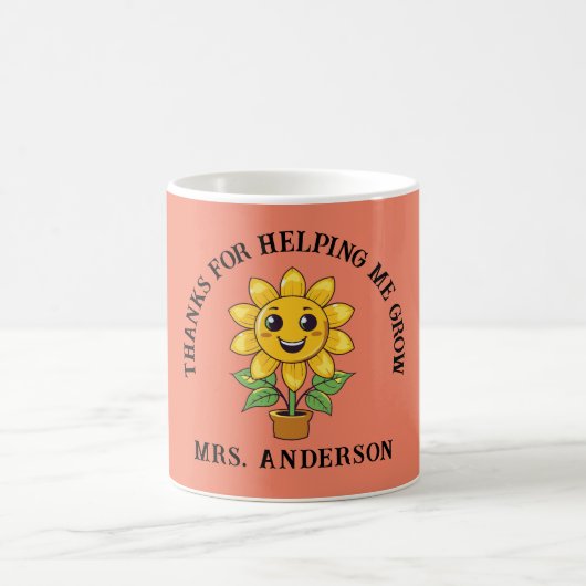 Mug Sunflower merci de m'aider à devenir professeur (Centre)