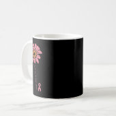 Mug Sunflower rose Ruban Cancer du sein Survivant Awar (Devant gauche)